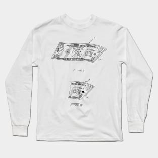 Method of Detecting Counterfeit Currency Bill Vintage Patent Drawing Long Sleeve T-Shirt